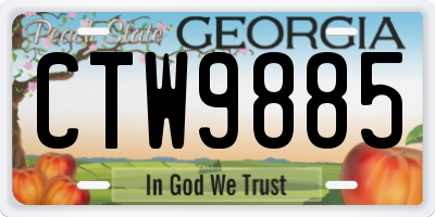 GA license plate CTW9885