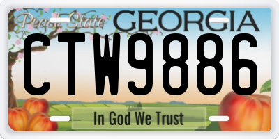 GA license plate CTW9886