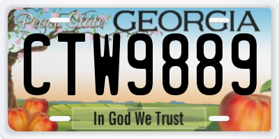 GA license plate CTW9889