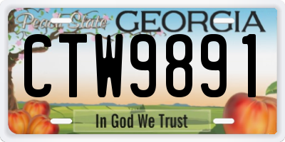 GA license plate CTW9891
