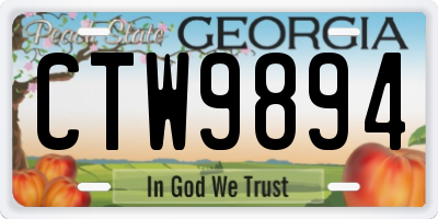 GA license plate CTW9894