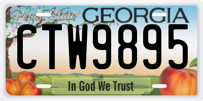 GA license plate CTW9895