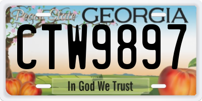 GA license plate CTW9897