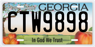 GA license plate CTW9898