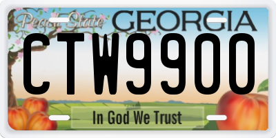 GA license plate CTW9900
