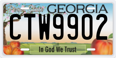 GA license plate CTW9902