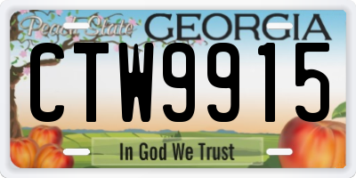 GA license plate CTW9915