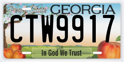GA license plate CTW9917