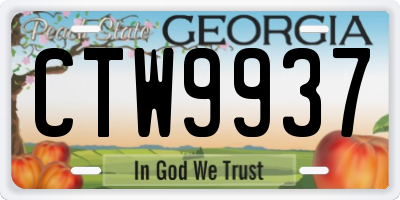 GA license plate CTW9937