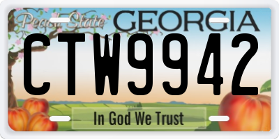GA license plate CTW9942