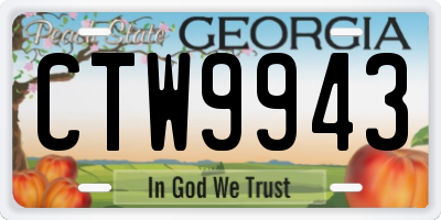 GA license plate CTW9943