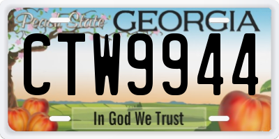 GA license plate CTW9944