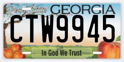 GA license plate CTW9945