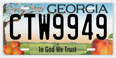 GA license plate CTW9949