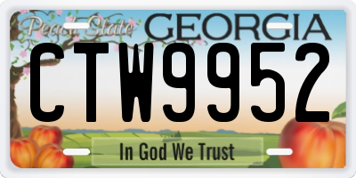 GA license plate CTW9952