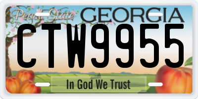 GA license plate CTW9955