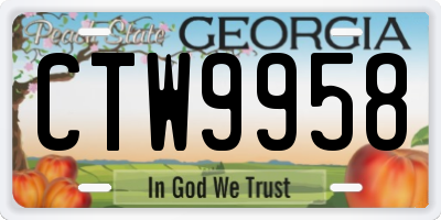 GA license plate CTW9958