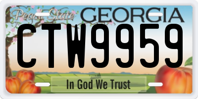 GA license plate CTW9959