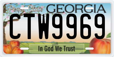 GA license plate CTW9969