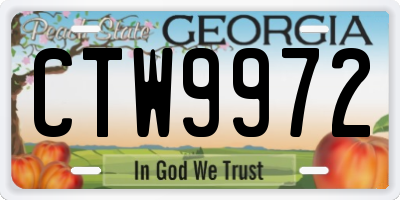 GA license plate CTW9972