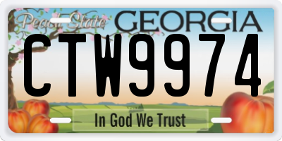 GA license plate CTW9974