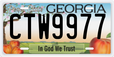 GA license plate CTW9977