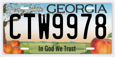 GA license plate CTW9978
