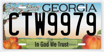 GA license plate CTW9979
