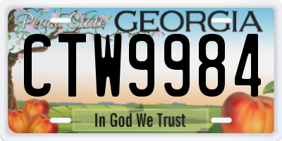 GA license plate CTW9984