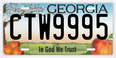 GA license plate CTW9995