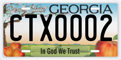 GA license plate CTX0002