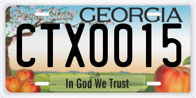 GA license plate CTX0015