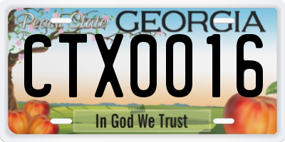 GA license plate CTX0016