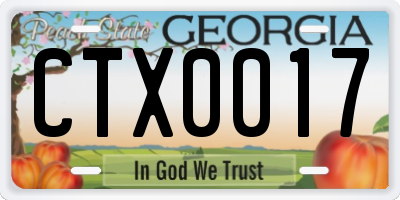 GA license plate CTX0017