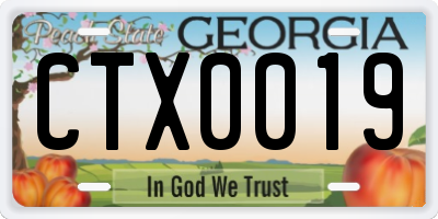 GA license plate CTX0019