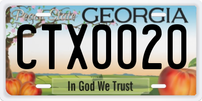 GA license plate CTX0020