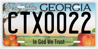 GA license plate CTX0022