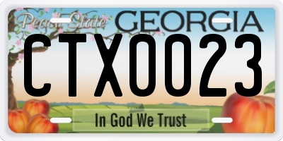 GA license plate CTX0023