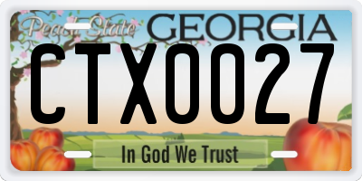 GA license plate CTX0027