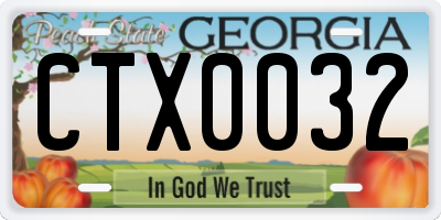 GA license plate CTX0032