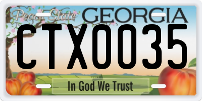 GA license plate CTX0035