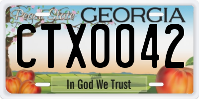 GA license plate CTX0042