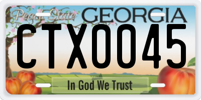GA license plate CTX0045