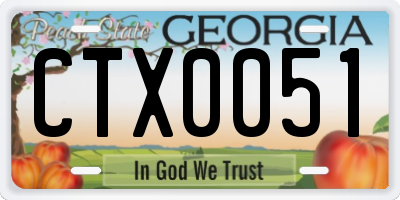GA license plate CTX0051