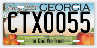 GA license plate CTX0055