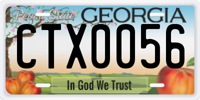 GA license plate CTX0056