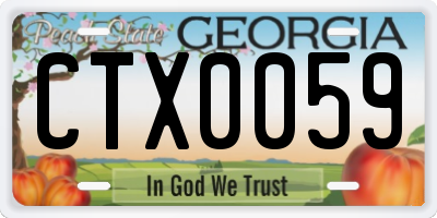 GA license plate CTX0059
