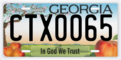 GA license plate CTX0065