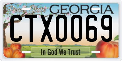 GA license plate CTX0069