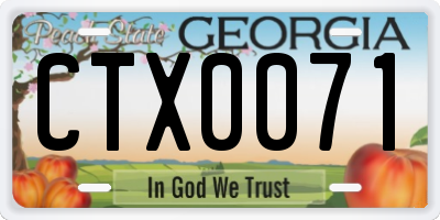 GA license plate CTX0071
